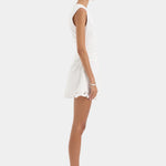 Sir Klara Ruched Mini Dress in Ivory Siew View