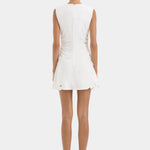 Sir Klara Ruched Mini Dress in Ivory Back View