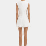 Sir Klara Ruched Mini Dress in Ivory Back View