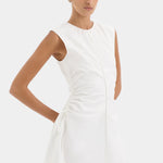 Sir Klara Ruched Mini Dress in Ivory Close Up