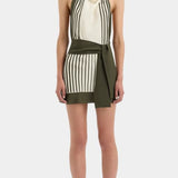 Sir Leilana Halter Mini Dress in Garden Stripe