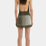 Sir Leilana Halter Mini Dress in Garden Stripe