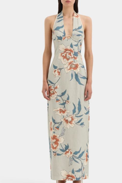 Sir Roisin Halter Midi Dress in Bloom Floral