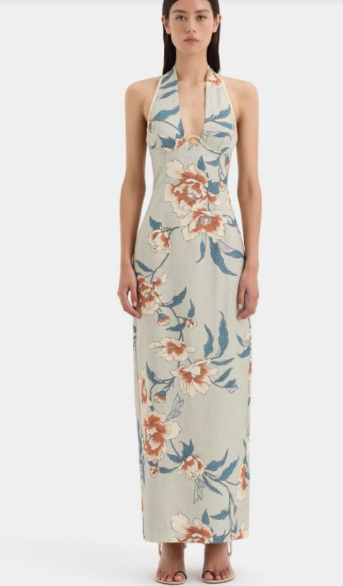 Sir Roisin Halter Midi Dress in Bloom Floral