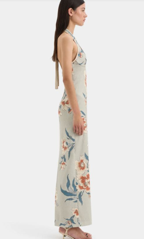 Sir Roisin Halter Midi Dress in Bloom Floral Side View