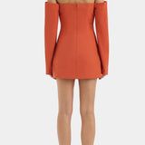Sir Rossana Off Shoulder Mini Dress in Terracotta