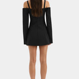 Sir Sandrine Long Sleeve Mini Dress in Black