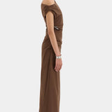 Sir Sol Off Shoulder Gown in Mocha
