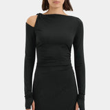 Sir Elm Long Sleeve Midi in Black