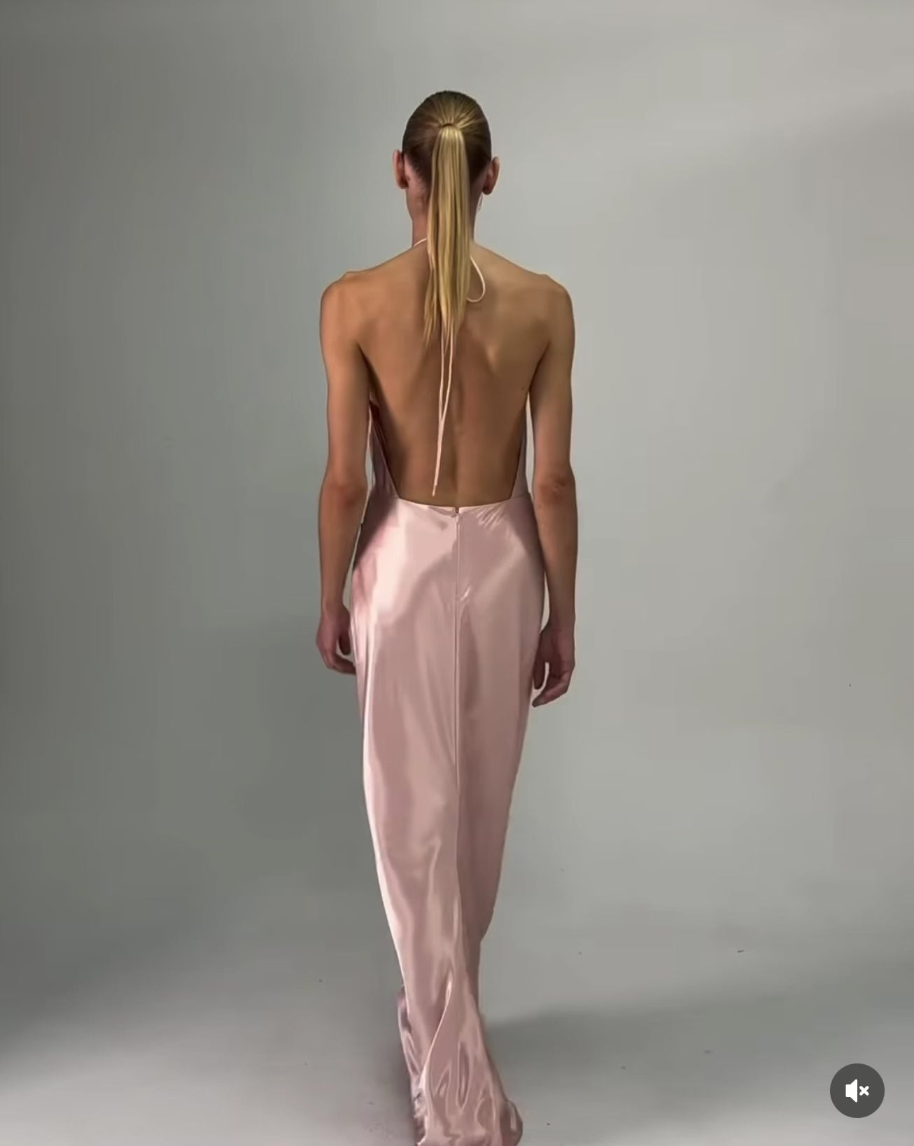 Manning Cartell High Gloss Backless Racer Gown in Rosewater Video